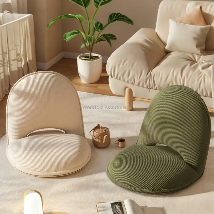 Japanese Style Tatami Chair Lazy Sofa Floor Cushion Portable Folding Legless Backrest Chair Bay