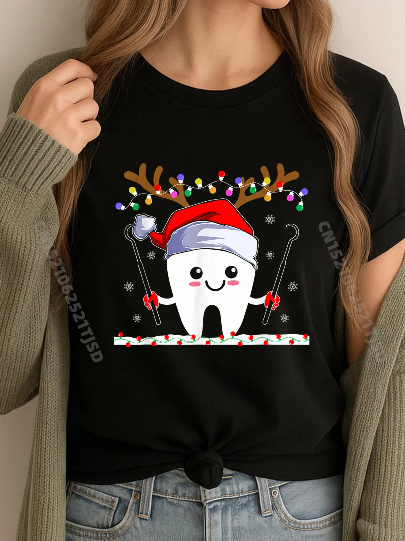 

Tooth Reindeer Christmas Dental Dentistry Dentists Teeshirt T-Shirt WashedTops T-shirt Aesthetic