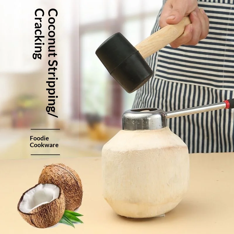 

Открывалка для кокосов, инструмент для резки скорлупы для открытия кокосов, удобный кухонный инструмент для создания отверстий в кокосах