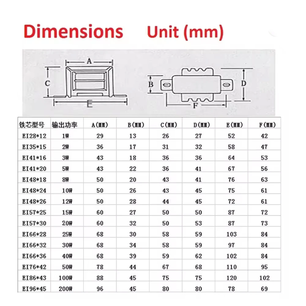 1W 5W - 80W AC 220V 50HZ Power Transformer Input Output AC Dual 6V-0-6V ,9V-0-9V, Dual V 3Line 1Pcs