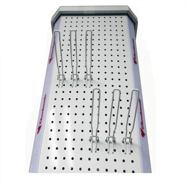 New promotion four sides metal custom rotary counter pegboard display rack size shop rotating floor standing retail For sale