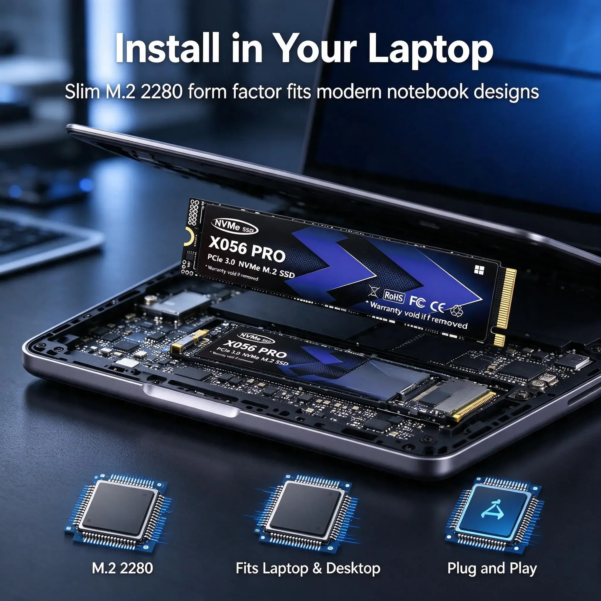 X056 PRO M.2 NVMe Inside Solid State Disk, 4TB/500GB/1TB/2TB, Quick Transfer Storage, PC, Gaming, Desktop, Laptop. Prime Boost.