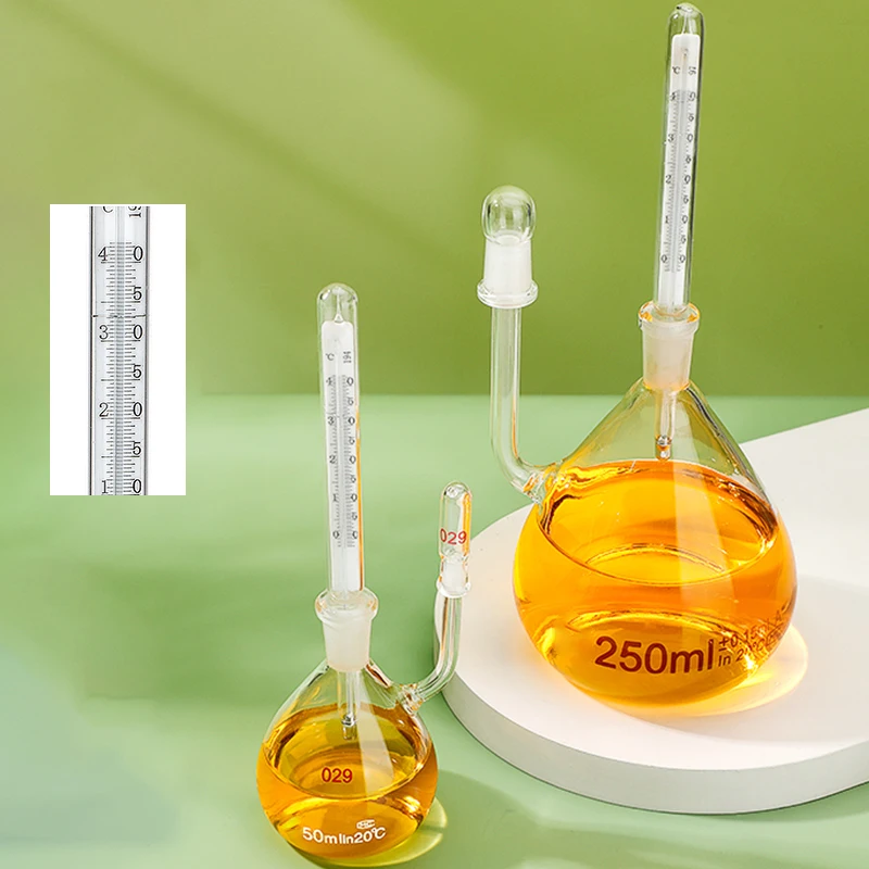 Glass density bottle comes with thermometer pycnometer 5ml 10ml 25ml 50ml 100ml 250ml laboratory consumables