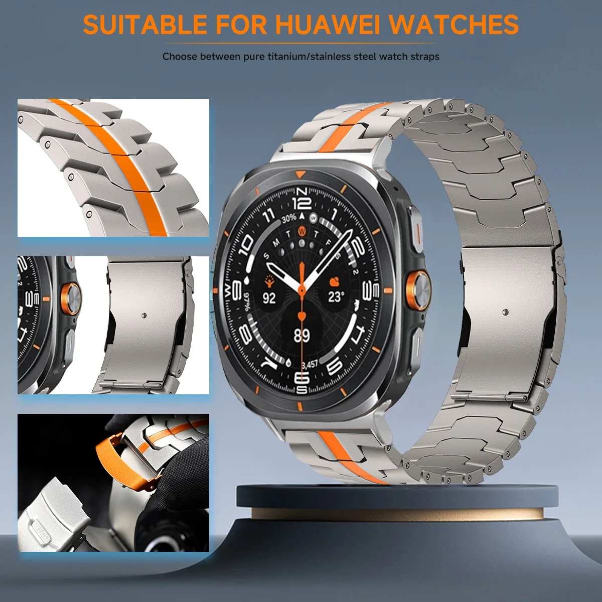 Luxury Titanium Strap for Samsung Galaxy Watch 7 Ultra 47mm Metal Stainless Steel Band Correa for Galaxy Watch 7Ultra Bracelet