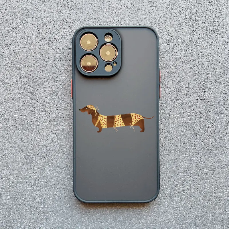 Niedliche Dackel-Bulldoggen-Handyhülle für iPhone 11 12 13 Mini Pro Max 14 15 Pro Max Plus 16 17 Pro Max Cover Cartoon-Hunde Fundas – Detail 8