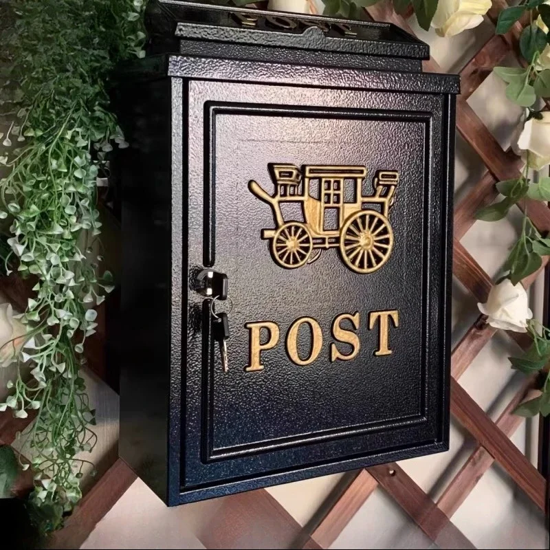 Villa Letter Box Rain-Proof Old-Fashioned European English Villa Mailbox Outdoor Mailbox Creative Letter Box Inbox