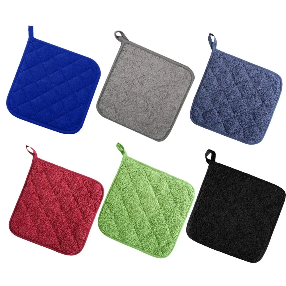 3pcs 2 in 1 Pot Holders Oven Mitts Cotton Mat Cooking Microwave Coaster Baking BBQ Potholders Gloves Kitchen Tool Accessories