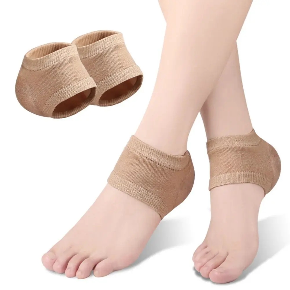 

1Pair Moisturizing Plantar Fasciitis Support With Hole Female Socks Gel Heel Protector Half-yard Socks Silicone Heel Pads