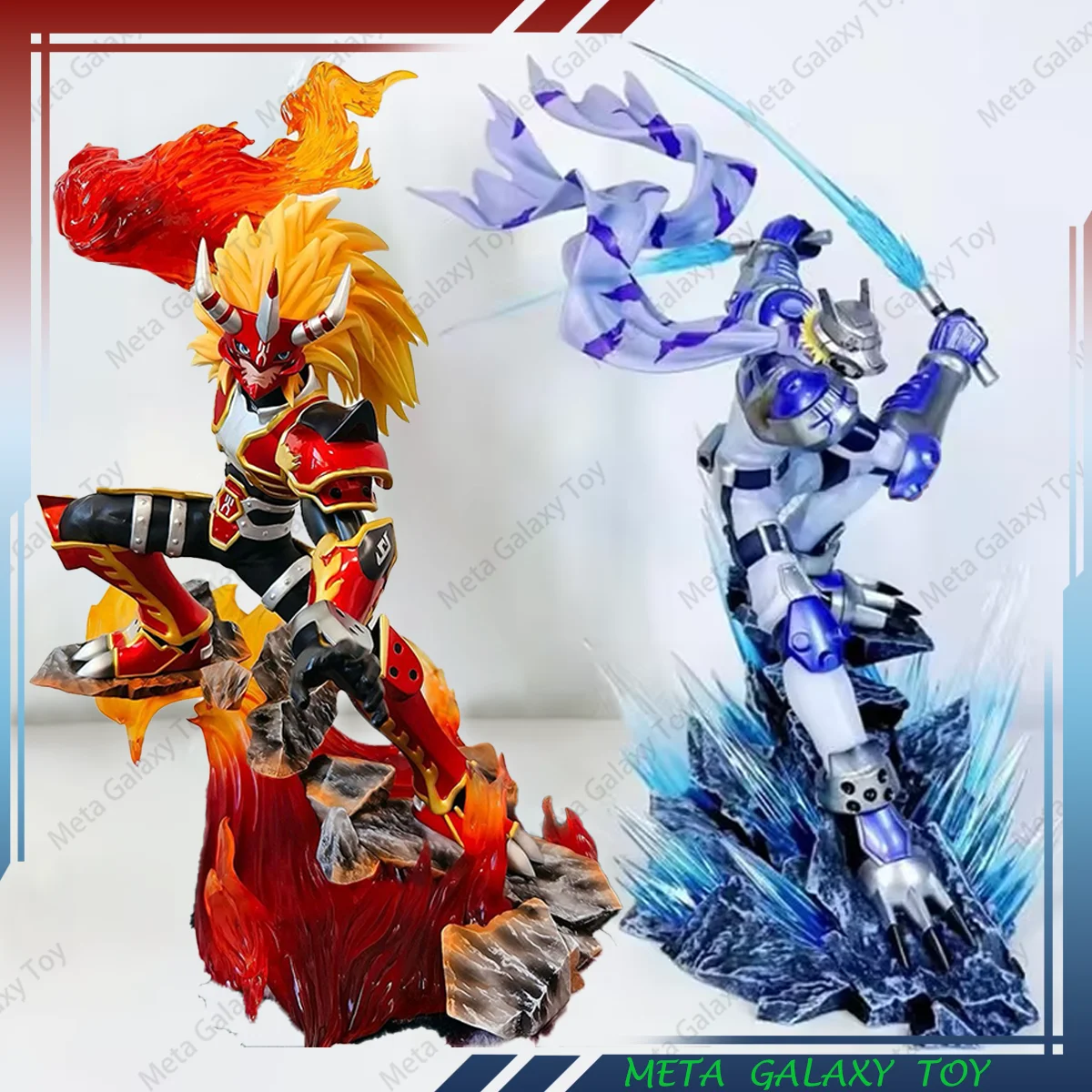 

New 24cm Digimon Adventure Figure Wolfmon Figure Agni Figure Gk Model Pvc Statue Doll Collection Room Decor Desk Custom Toy Gift