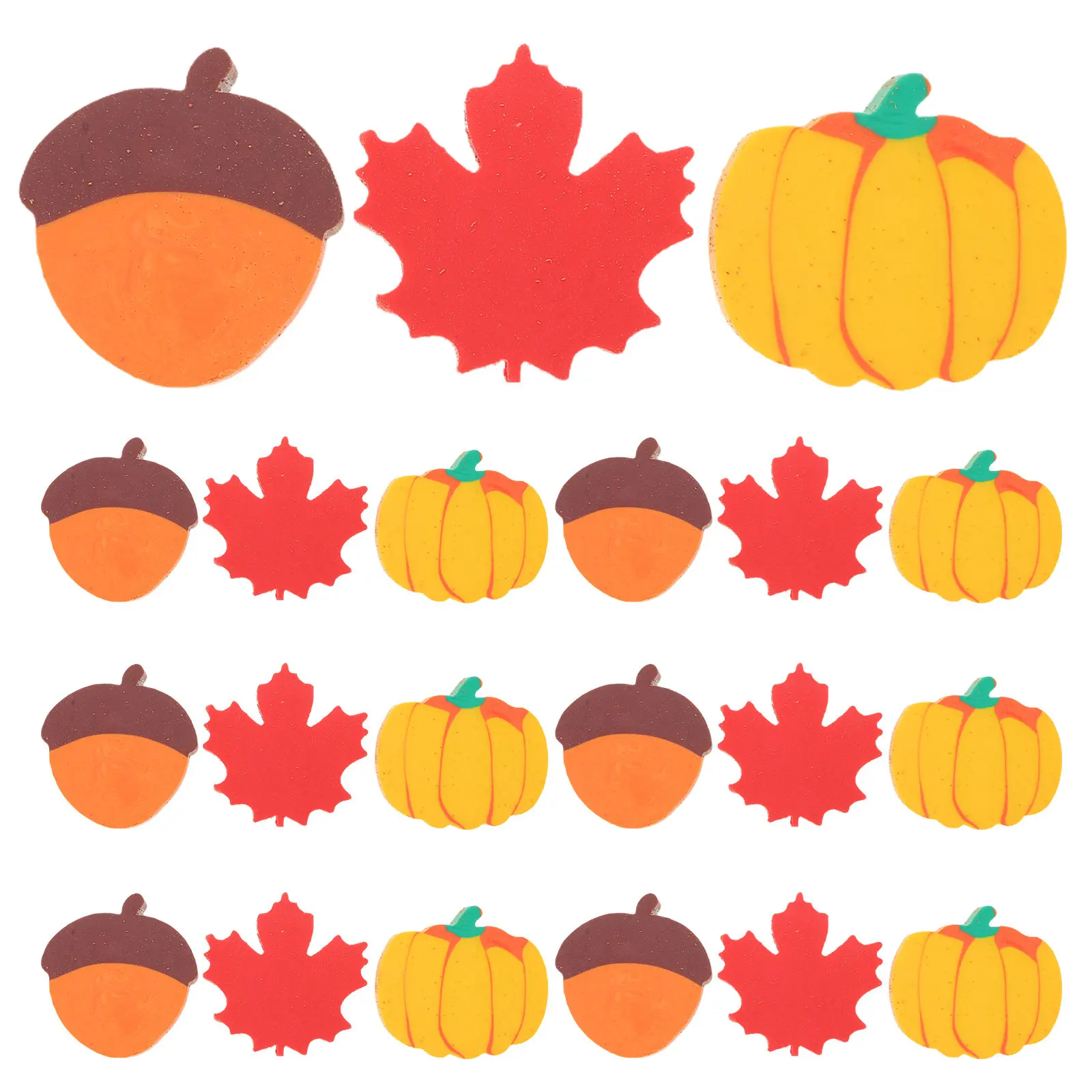 

Набор из 50 мини-ластиков с осенними мотивами: кленовые листья, тыквы, желуди. Ластики для карандашей, награды для класса, подарки для домашней работы и вечеринок.