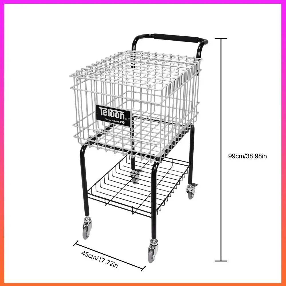 

Training Ball Pickup Basket Holds 350 Balls Large Capacity Tennis Ball Storage Cart for Tennis/Pickleball/Baseball/Softball