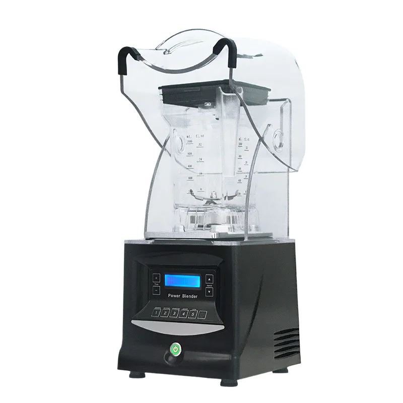 Blender Komersial Mesin Makanan Penghancur Es Blender Smoothie Pembuat Jus Buah Dengan Penutup Penghancur Es