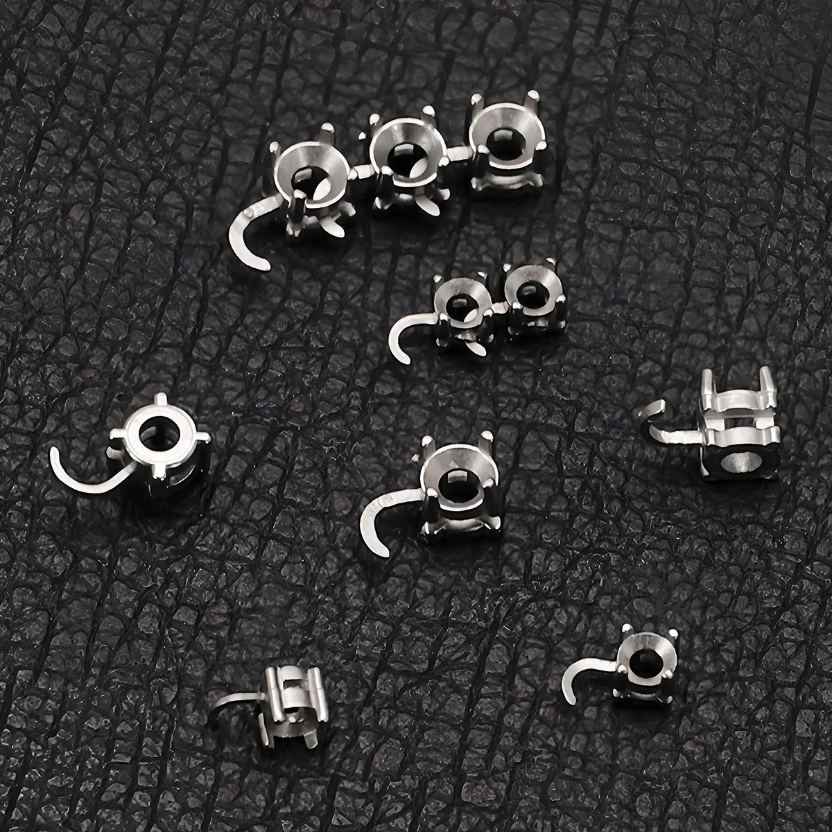 10 Stück Edelstahl Tennis-Halsketten- und Armband-Leerkralle-Fassungen für Strasssteine, Kristallsteinhalter – Detail 6