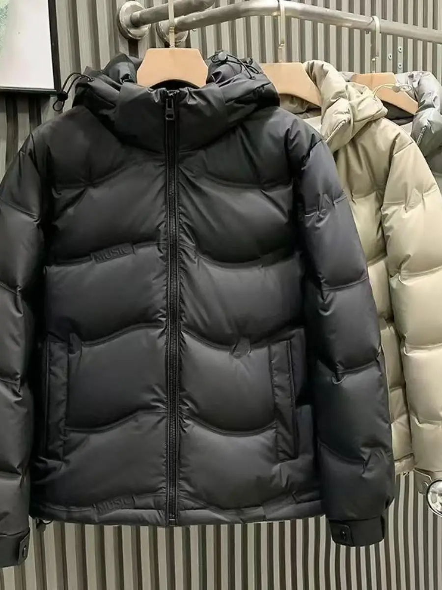 

Ультралегкий утепленный белый пуховик: зимняя городская мода, длинный рукав, двойная застежка на пуговицах, гарантированное тепло