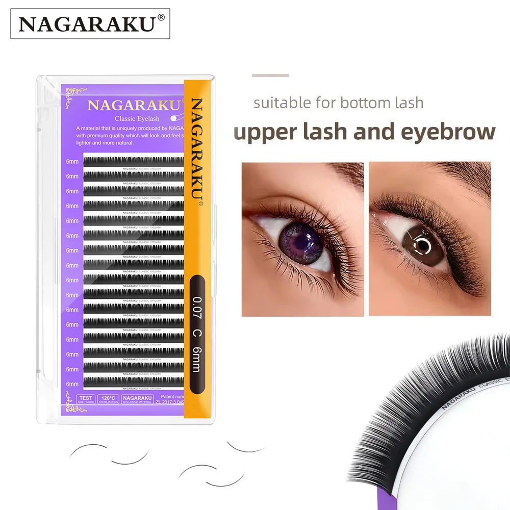 NAGARAKU Individual Eyelash Maquillaje Makeup 5mm 6mm 7mm 8mm Synthetic Mink High Quality Soft Natural Eyelash Extension