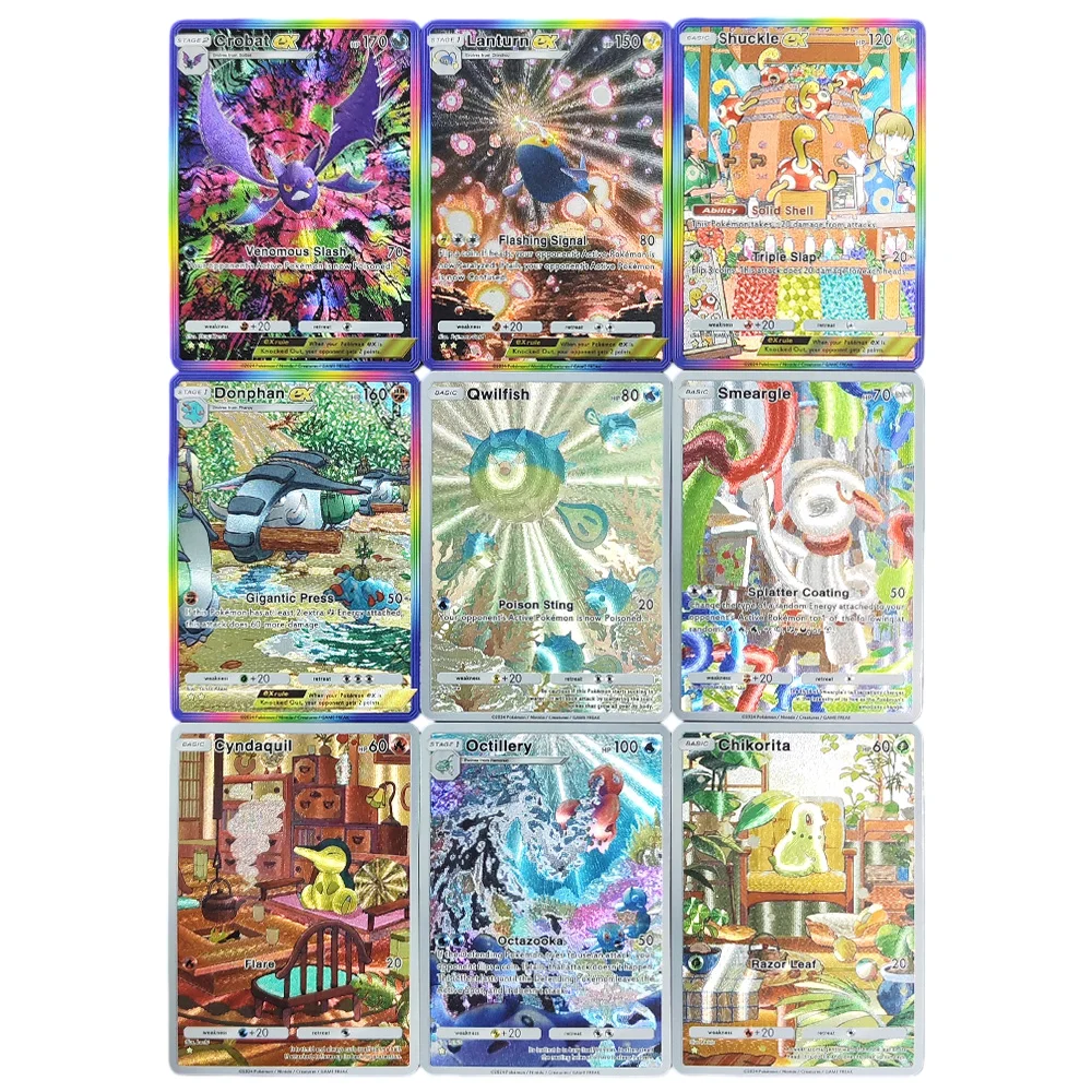 Cartão de Jogo DIY Pokémon TCG Pocket Card Sabedoria do Mar e do Céu Crobat Lanturn Shuckle Donphan Qwilfish EX 2-Star APP