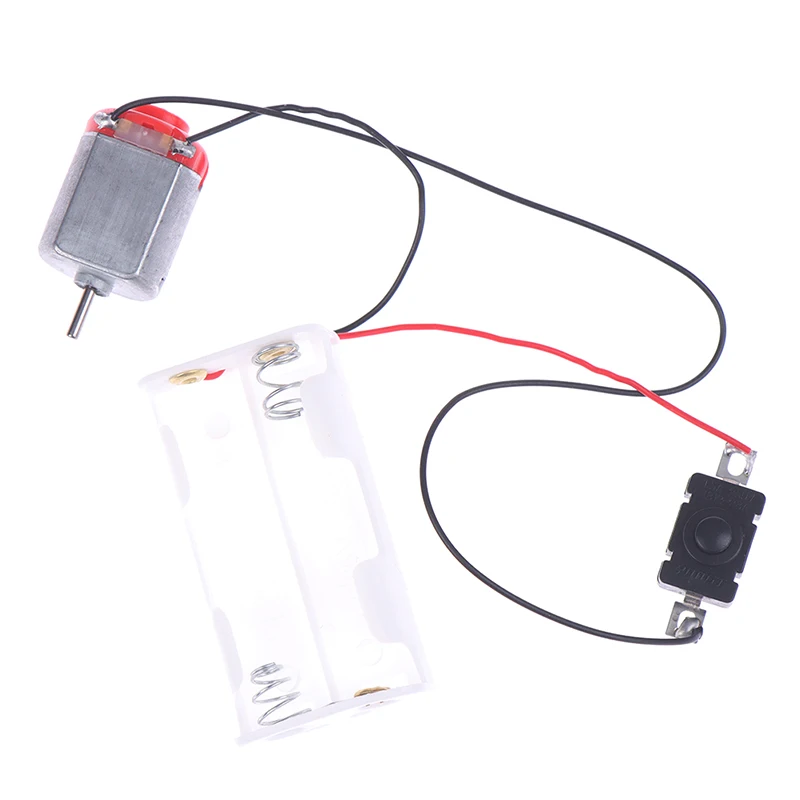 130 Motor Kit, With 2 X AA Battery Storage Case And Switch, 16500 RPM,  Mini DIY Electronic Motor Simple Circuit Models Kit