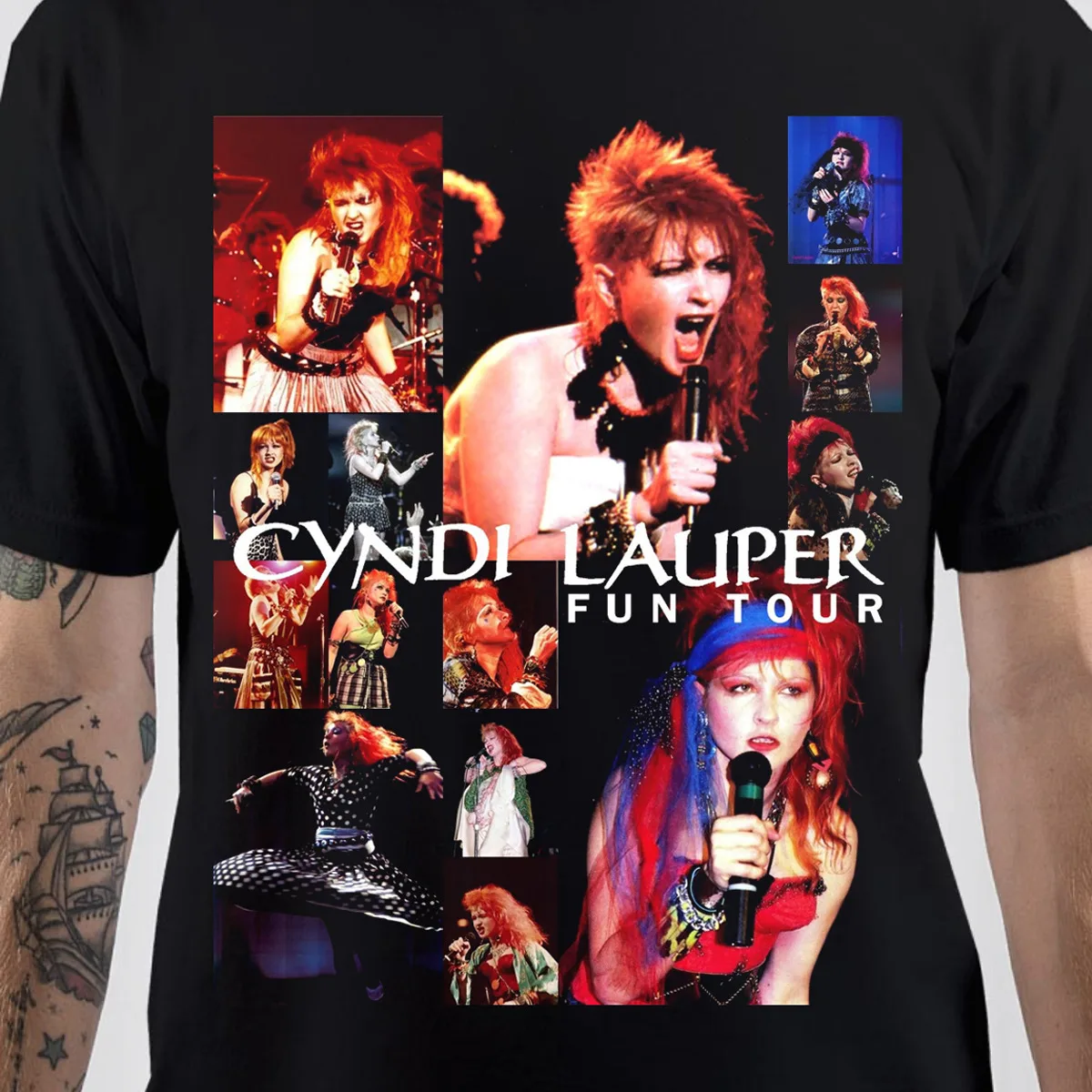 HOT NEW Cyndi Lauper tour black T-shirt Unisex tee All sizes S-5Xl 1F947