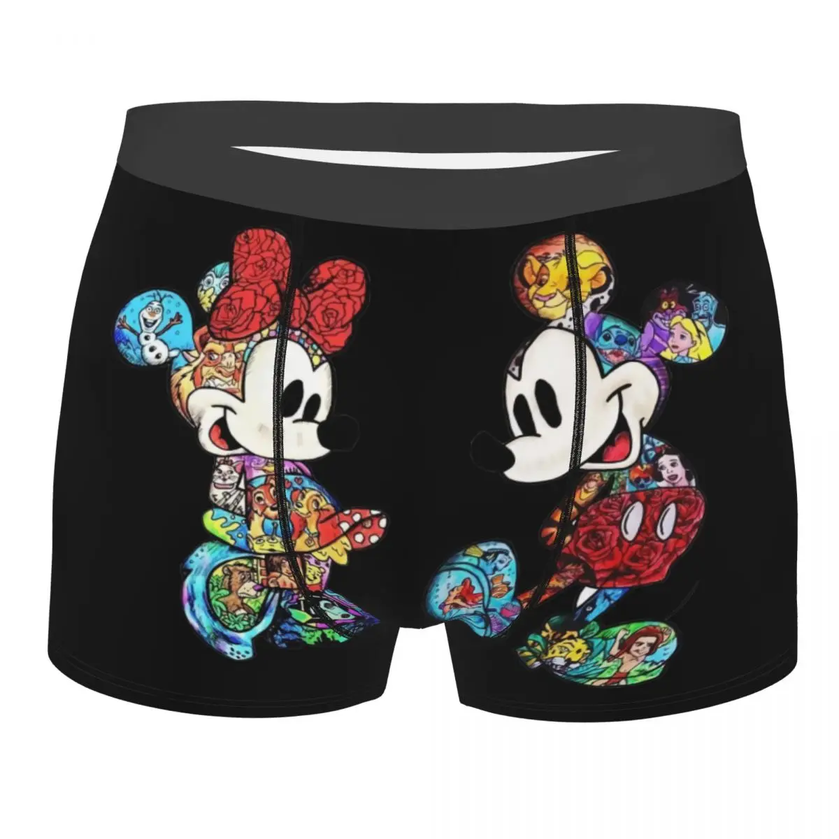 

Custom Mickey Mouse Anime Cartoon Underwear Men Printed Boxer Briefs Shorts Panties Soft Underpants