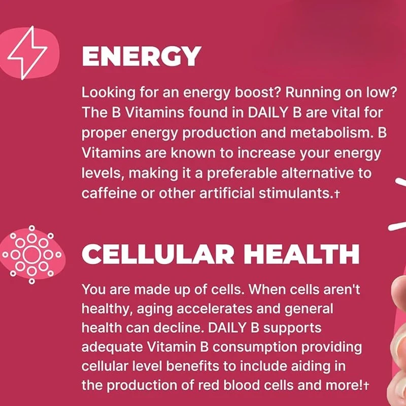 Complete Vitamin B Complex, Containing B1, B5, B6, B7, And B12 With Folic Acid || Supports Natural Energy ( Capsules)