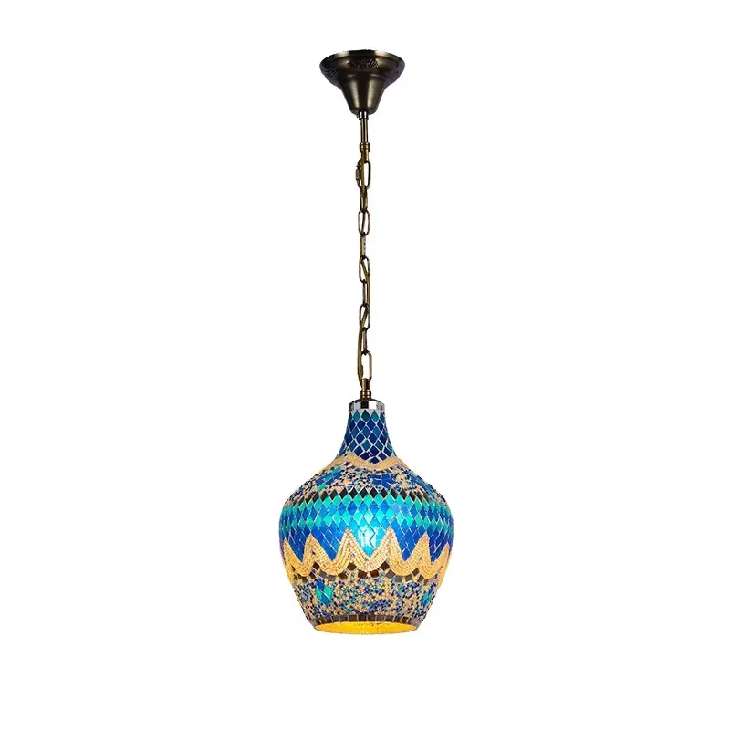 

Handmade Moroccan, style mosaic multi-colored glass, chandelier traditional, design style