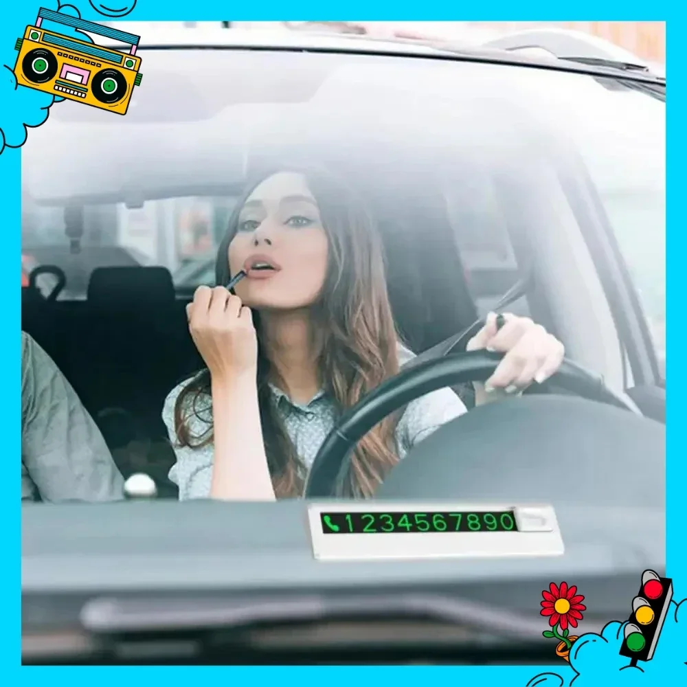 

Скрытый автомобильный Стайлинг, временная парковочная карта, номер телефона, текстура металлического сплава, авто номер телефона, карта, наклейка на автомобиль