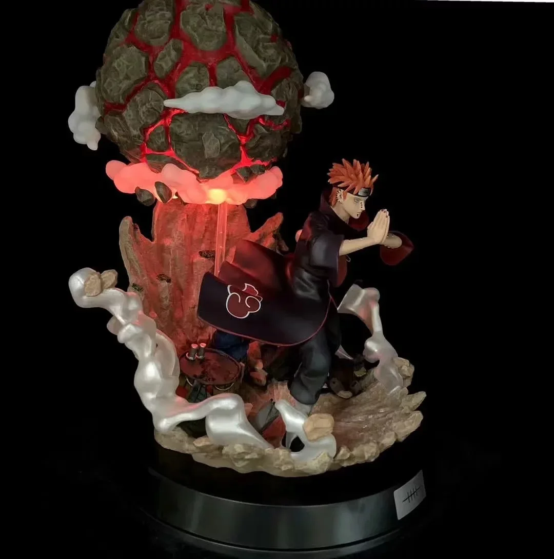 38cm nouveau Naruto Anime Figure douleur périphérique PVC modèle avancé lueur Statue décoration de bureau ornements cadeaux de noël jouets