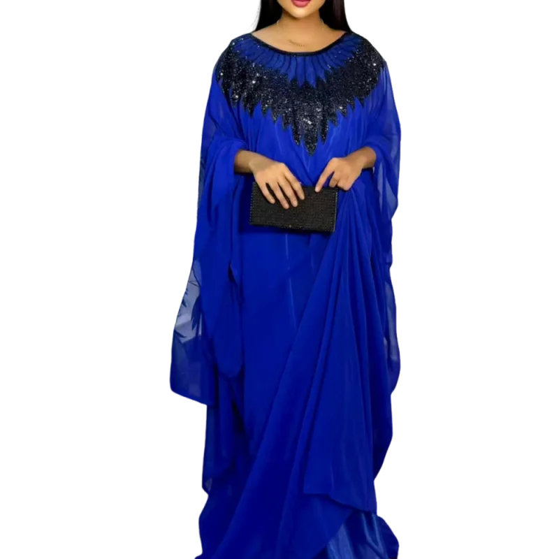 

African chiffon printed gowns are the top choice for coming-of-age parties and celebratory parties during the four seasons.