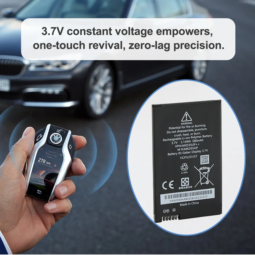 MKD35UP Replacement Battery For 5/6/7/X3 X5 X6 530le 730 740 745 760li 530l Key remote key battery 3.7V 2.14Wh/580mAh