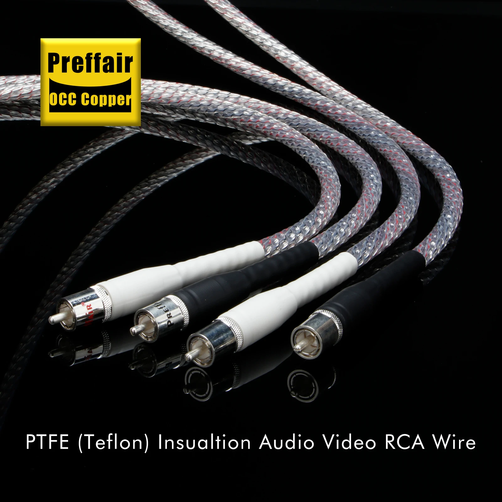 

Кабель Preffair RCA 7N OCC посеребренный стереокабель Hi-Fi аудио соединительный кабель 2RCA на 2RCA