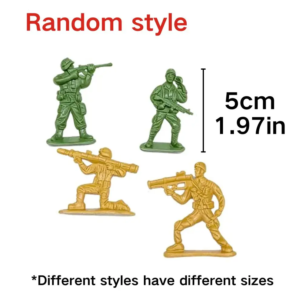 20pcs Green/Red/Yellow Multicolor Mini Army Soldier Figurines Random Poses Plastic Military Action Figures Playset YMY
