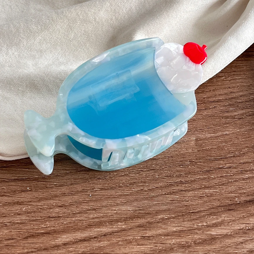 

Eco-friendly Acetate Claw Clips Trendy Hair Clips for Women Girls Hair Accessories DuoShang Summer Blue Soda Ice Cream Hair Claw