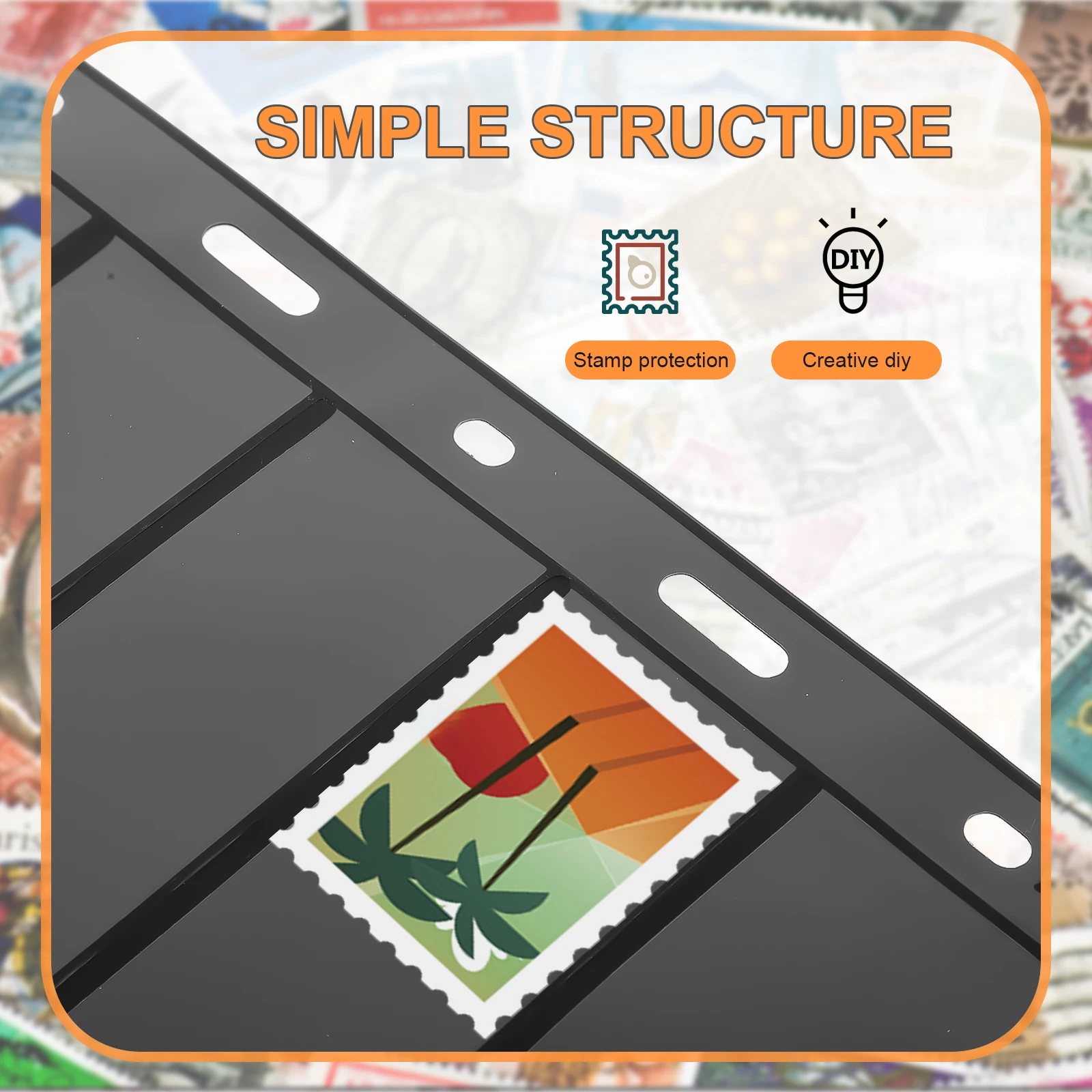 

10 Sheets Stamp Stock Pages Transparent Design Stamp Holder Album Storage for Cards Collectibles Album Storage Holder