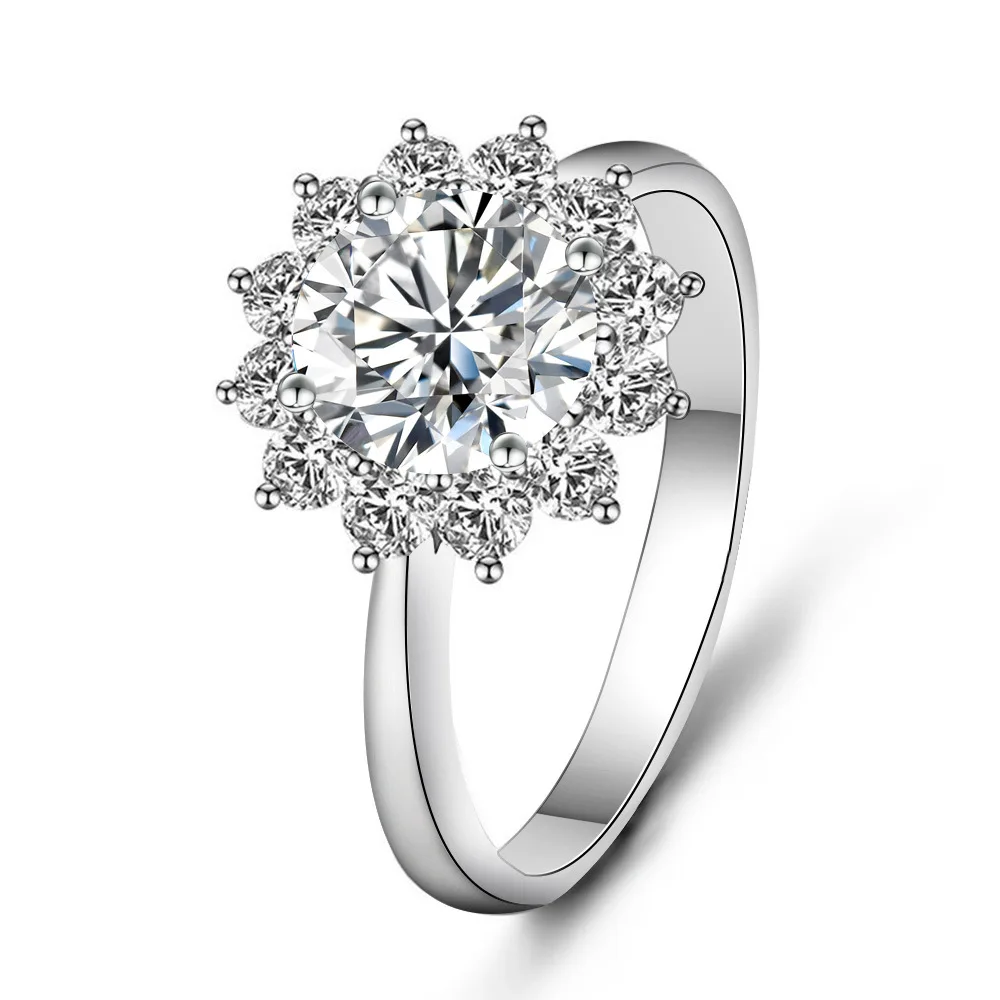 

Женское Обручальное кольцо, серебро 100% пробы, с покрытием из белого золота