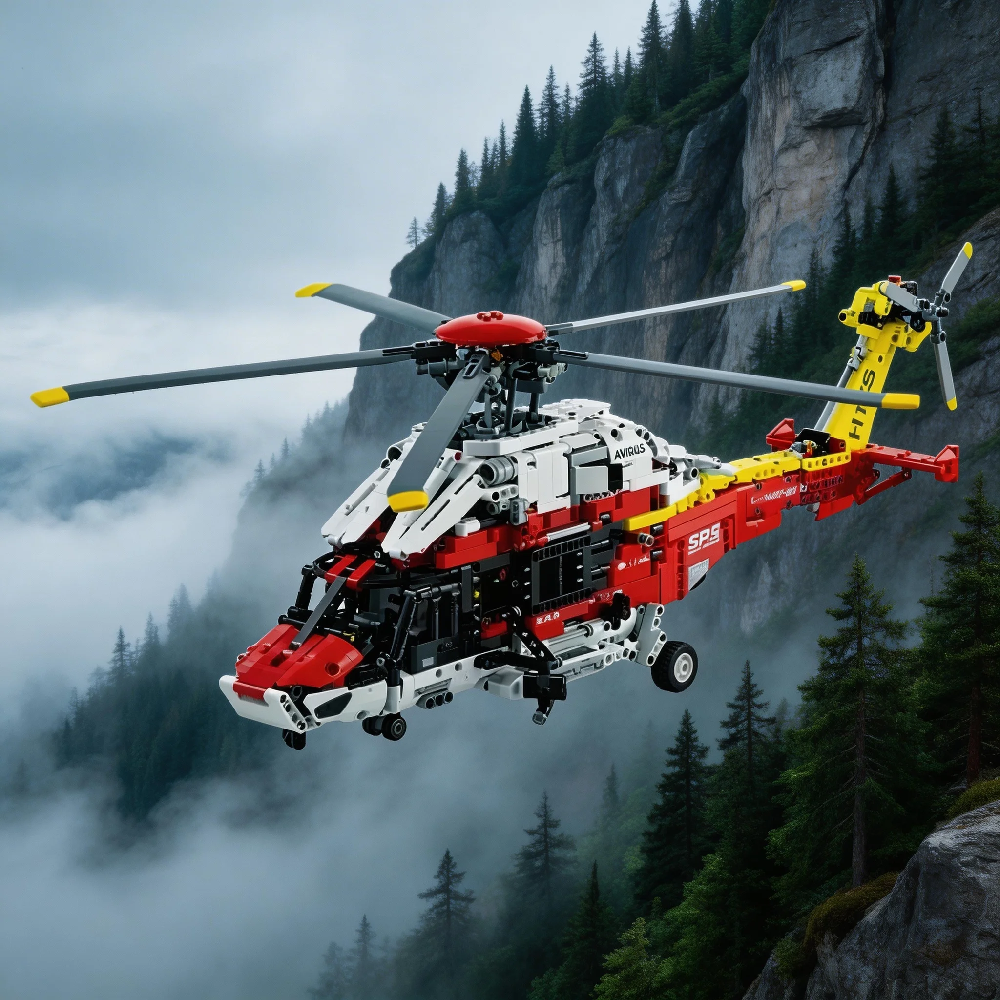 

New creative Airbus H175 rescue helicopter model assembly model gift brick men and women educational holiday toys