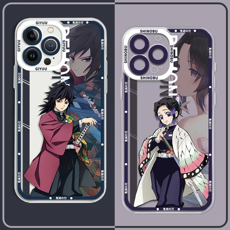 Cartoon Demon Slayer Clear Case For Realme 6 7 7i 8 8i 9 10 Pro Plus C11 C15 C20 C21 C21Y C31 C35 C55 GT Neo 2 Pro 5 SE Cover