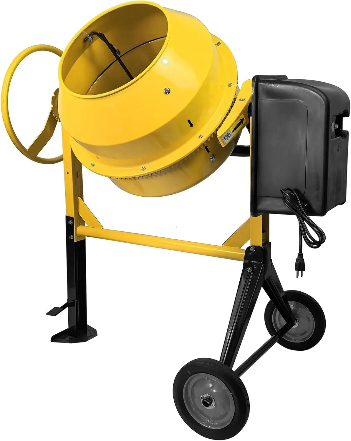 Portable 4.2 Cu Ft Concrete Cement Mixer 3/5 Hp Electric Mixer Machine with Wheel & 120L Freestanding Barrow Machine