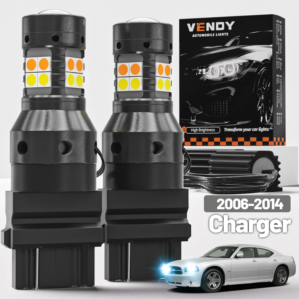 

2 шт. для Dodge Charger 2006-2014 двухрежимный светодиодный указатель поворота + дневные ходовые огни DRL 2007 2008 2009 2010 2011 аксессуары Canbus