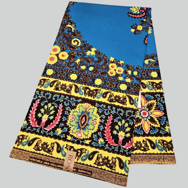 Синяя ява, африканская батик, хлопчатобумажная ткань для лета, осени, платья, одежды, тюрбан, подушки, восковая ткань, ширина 46 дюймов, длина 6 ярдов, R2956