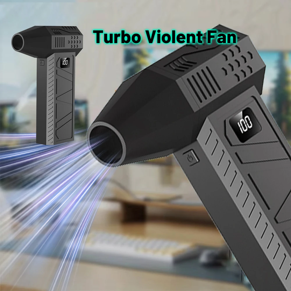 Portable Handheld fan Strong Wind 100 Gear Wind speed LED Digital Display Adjustable Turbo Portable Outdoor Handheld Fan 6000mAh