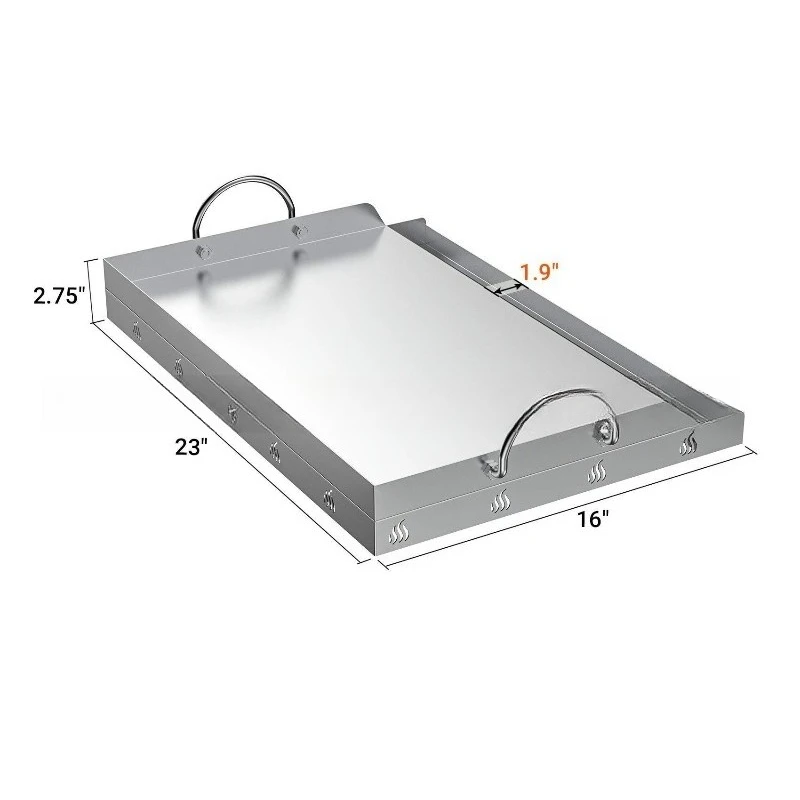 Stainless Steel Griddle BBQ Tool for Camping Grills Tailgating Outdoor Cooking Flat Top Plate Insert