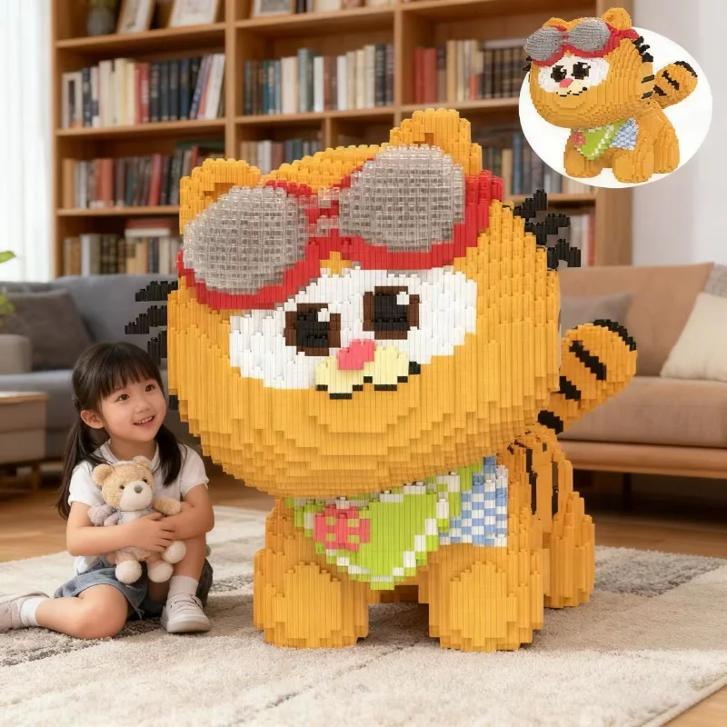 Huge Garfield Building Blocks Adult Stress Relief DIY Puzzle Toy Gift for Boys Girls Home Decor view 2