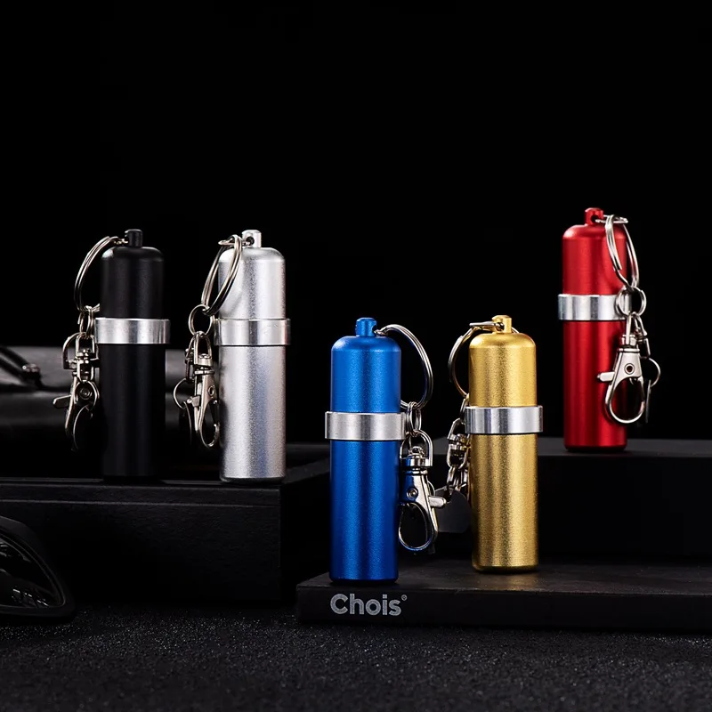 Metal Mini Portable Kerosene Lighter Oil Pot Small Oil Tank Keychain Pendant Mini Alcohol Bottle 10ml