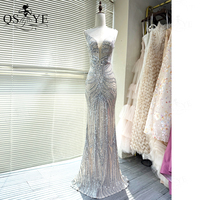 Spaghetti Straps V Neck Sequin Silver Prom Dresses Full Mermaid Pattern Lace Evening Gown Party Backless Fit Silver Formal Dress