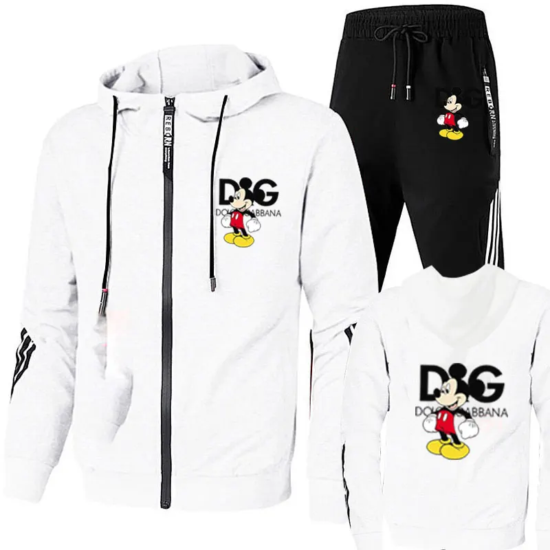 جديد ديزني ميكي ماوس مجموعة رياضية غير رسمية الرجال الخريف جاكيت زيبرا + فستان أطفال مع سروال داخلي 2 قطعة مجموعة الرجال التخسيس موضة الرجال الشارع ث
