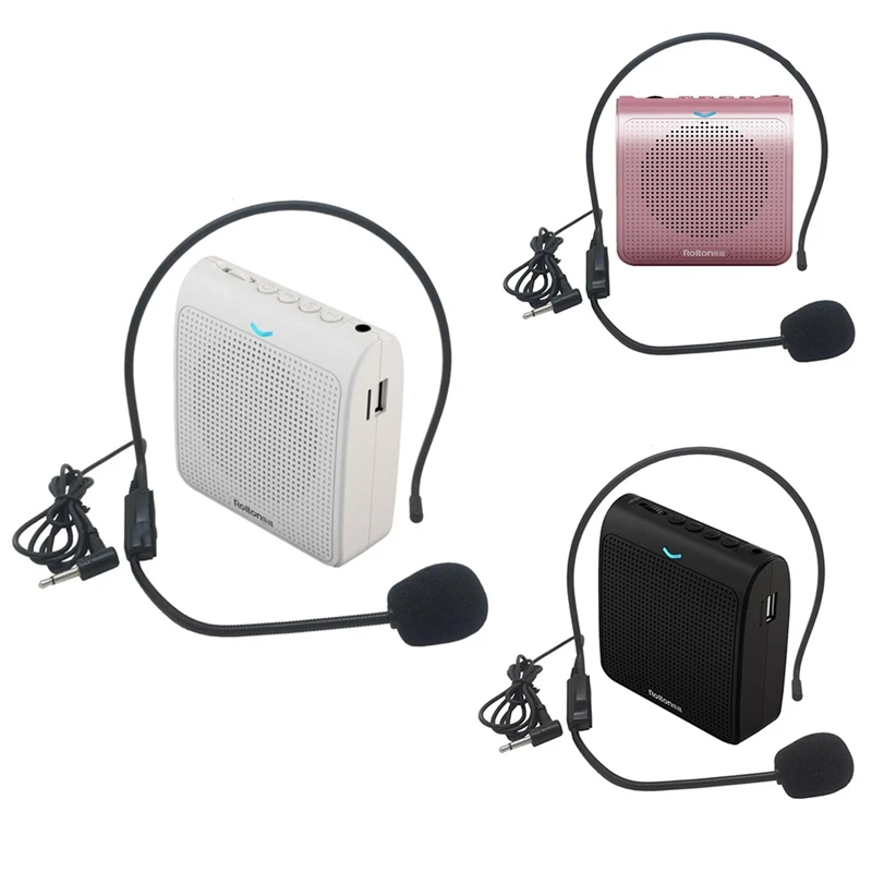 Rolton Portable Microphone Loud Speaker Mini Voice Amplifier With USB TF Card FM Radio For Teacher Tour Guide