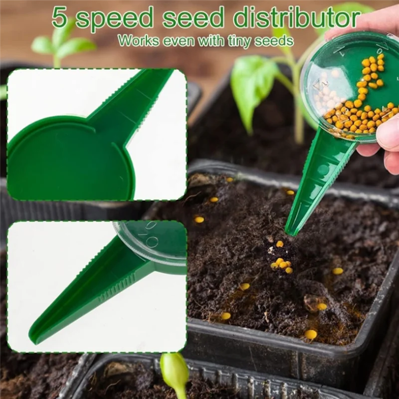 A45Z-Mini Seeder Seed Seeder Tools, Hand Seedling Spreader And Broom Set, Small Spreader Handheld Seeder