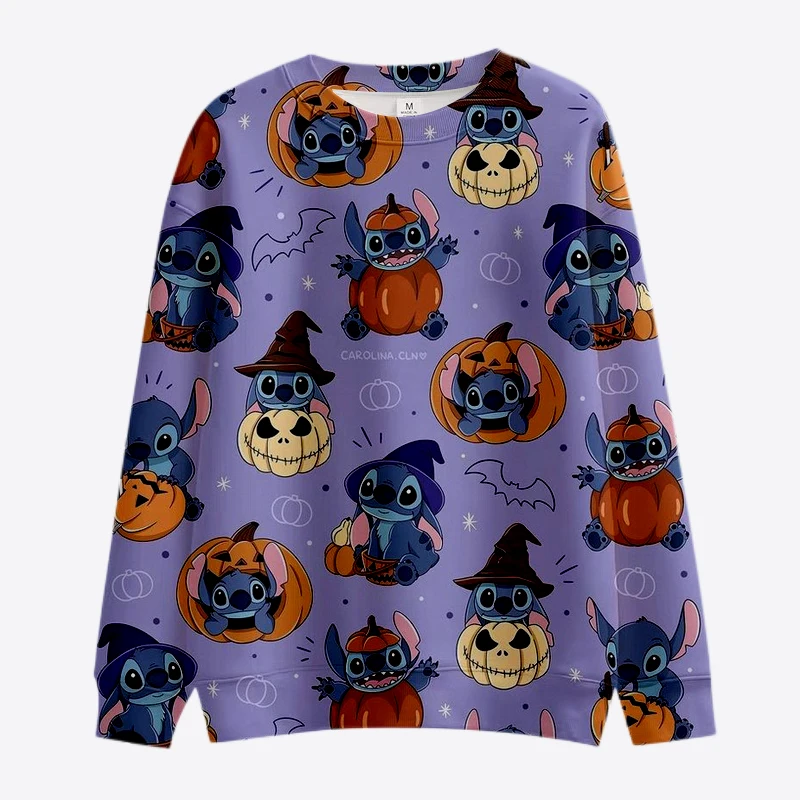 Y2K Cartoon Disney Winnie the Pooh and Minnie Mickey Sweatshirt Ladies Crew Neck Loose Pullover Autumn Fun Print Long Sleeve Top