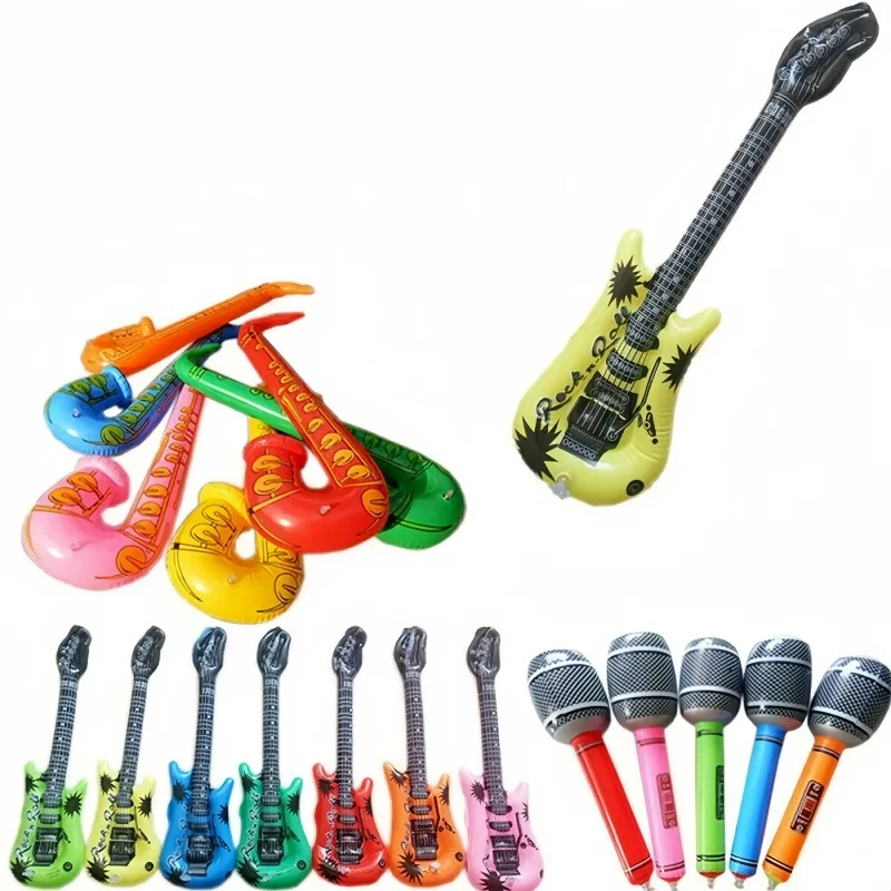 

6/24Pcs Inflatable Instruments Toy Music Balloons Set Simulation Instrument Guitars Saxophones Microphones Party Toy Kids Toy