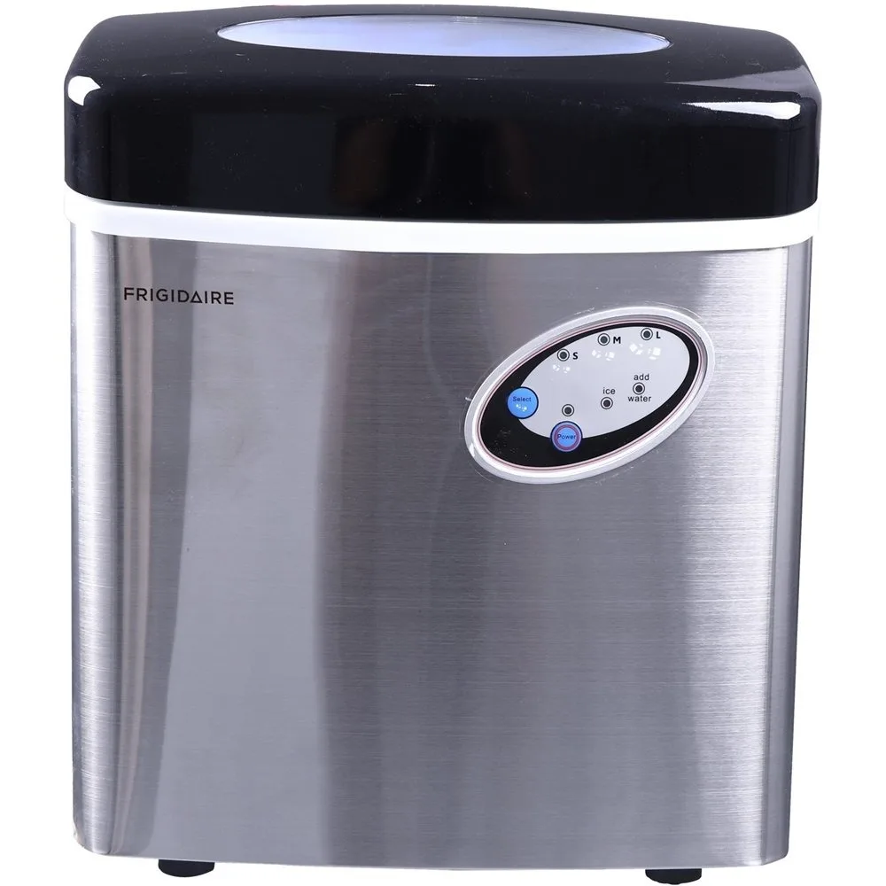 Ice Machine, 16.7" 48.5-Lb. Freestanding Ice Maker - Stainless Steel